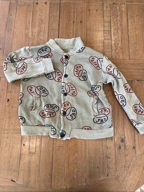 Bobo choses buttons sweatshirt happy sad bubbles 4-5 years organic cardigan